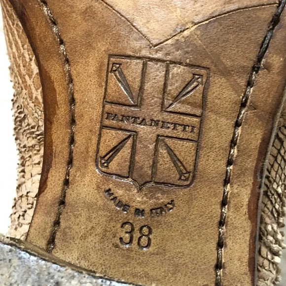 Pantanetti Python Suede Leather Boots 38 Made in Italy Exotic Designer Ankle - Picture 9 of 12